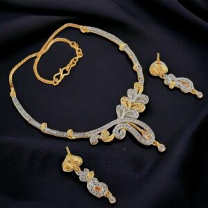 Gold-Plated Austrian Diamond-Studded Jewellery Set